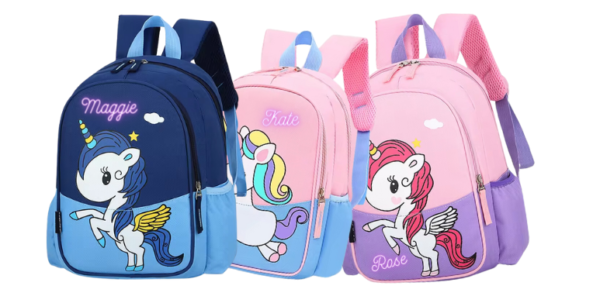 Unicorn Blue & Pink Backpacks Personalised