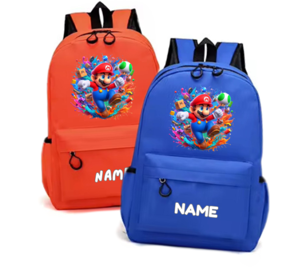 Mario School Backpacks Personalised Name